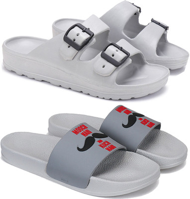 Earton Men Flip Flops(Multicolor , 9)