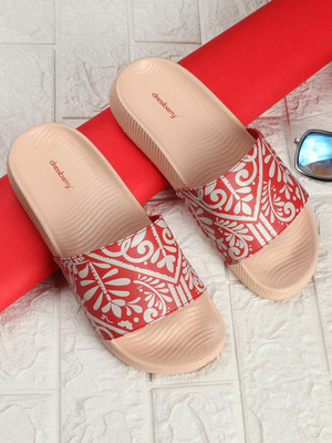 Dressberry Women Flip Flops(Red , 7)