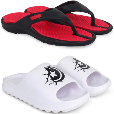 Pampy Angel Men Slippers(Red, White , 7)