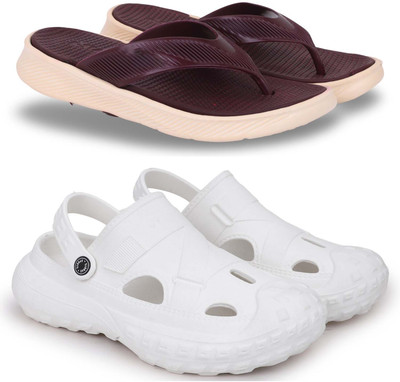 Pampy Angel Men Slippers(Maroon, White , 8)