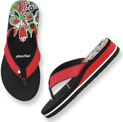 HOC Women Slippers(Red , 4)