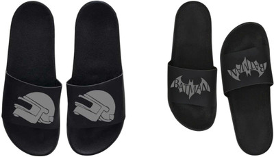 nvisan Men Slides(Grey, Black , 6)