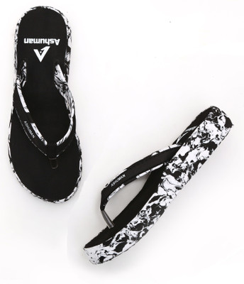 ASHUMAN Women Slippers(Black , 5)