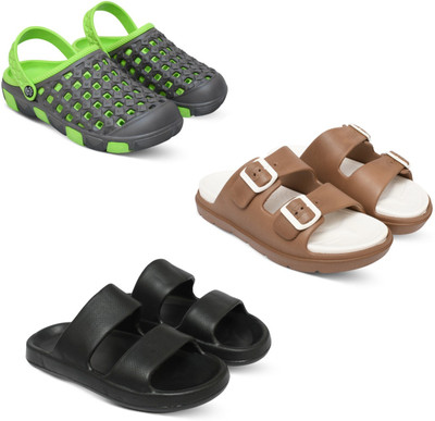 Acorn Men Slides(Green, Tan, Black , 7)