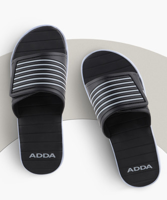 Adda Men Slides(Black, Grey , 8)