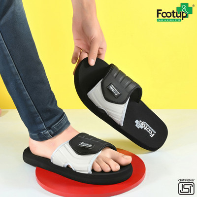 Footup Men Slides(Black , 7)