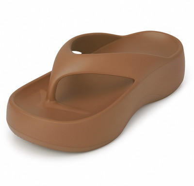 ORTHO JOY Women Flip Flops(Brown , 7)