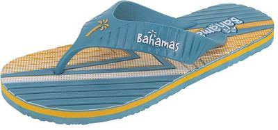 BAHAMAS Men Flip Flops(Blue, Yellow , 8)