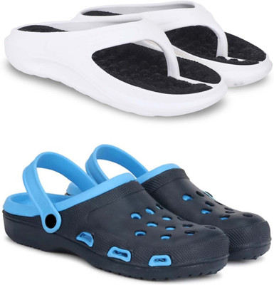 Pampy Angel Men Slippers(White, Blue , 6)