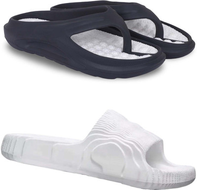 Pampy Angel Men Slippers(Black, White , 6)