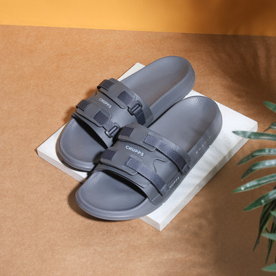 Chupps Men Element Dark Grey Slides Slippers Soft Lightweight Flip Flops For Slides(Grey , 7)