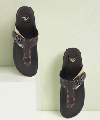 Adda Men Flip Flops(Brown, Beige , 10)