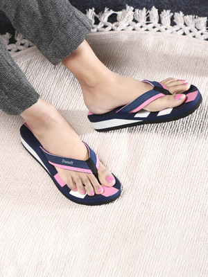 DUOSOFT Women Doctor Super Soft|Orthopedic|Lightweight|Diabetic|Antiskid Slippers(Black, Pink , 7)