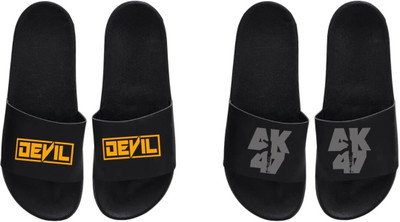 nvisan Men Slides(Grey, Orange , 10)