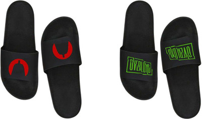 nvisan Men Slides(Red, Green , 10)