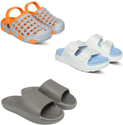 Acorn Men Slides(Orange, Blue, Grey , 6)
