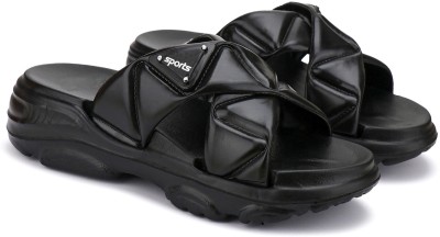 Earton Women Slides(Black , 4)