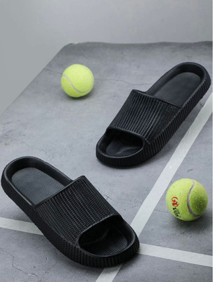 ABJ Fashion Men Slippers(Black , 9)