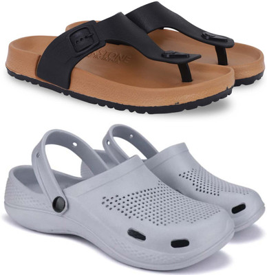 Pampy Angel Men Slippers(Beige, Grey , 10)