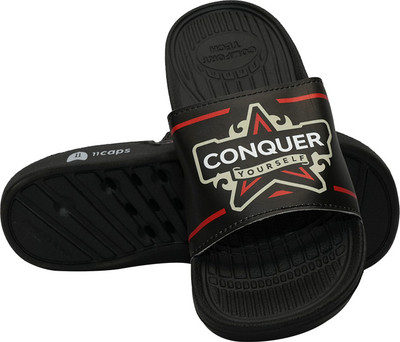 11caps Men Slides(Black , 7)