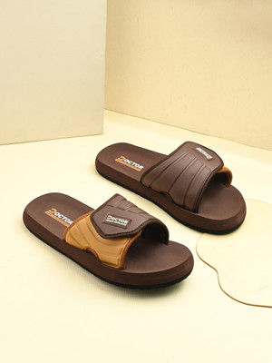 Doctor Health Super Soft Men Slides(Brown , 8)