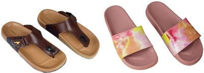 Belgium Beauty Women Flip Flops(Multicolor , 5)