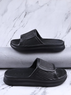 LYVI Men Slides(Black , 7)