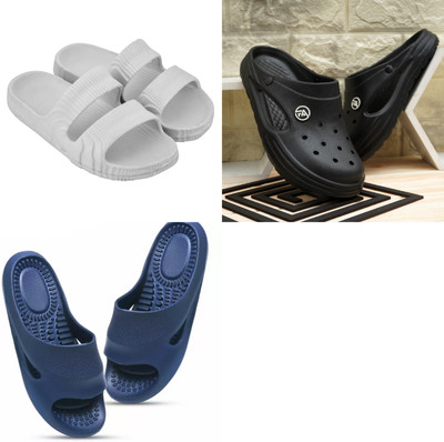 Feel alive Men Slippers(Multicolor , 8)