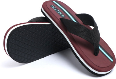 KETIKOE Men Flip Flops(Maroon , 10)