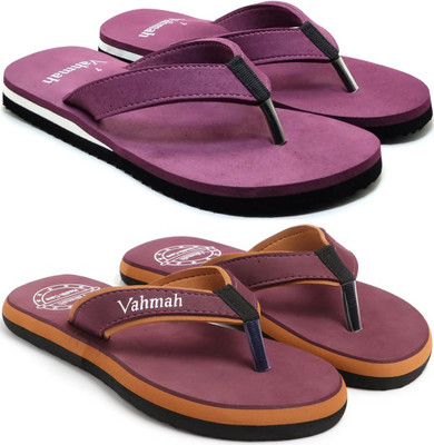 VAHMAH Women Slippers(Maroon, Maroon , 5)