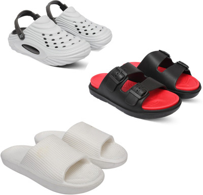 Acorn Men Slides(White, Red, White , 10)