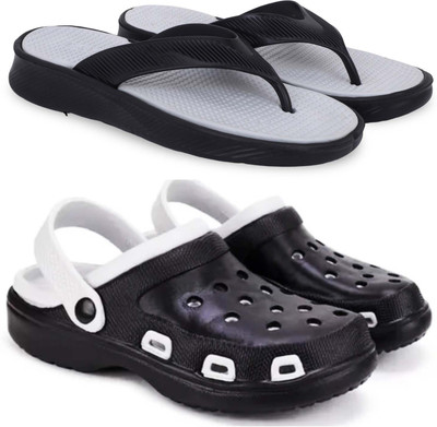 Kapani Fashion Men Slippers(Grey, Black , 9)