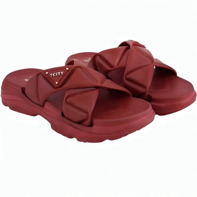 shoptegic Women Flip Flops(Maroon , 7)
