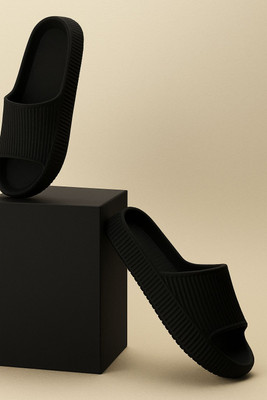 ABJ Fashion Men Slides(Black , 6)