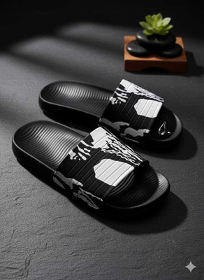 Air Italy Men Slides(Black , 6)