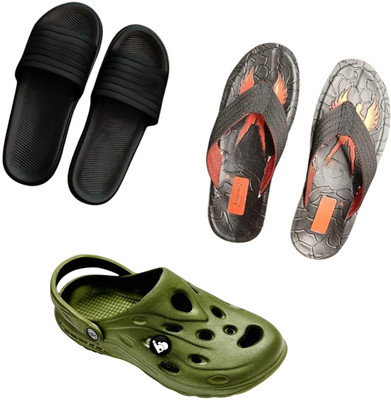 BLIBBERS Men Slippers(Black, Green, Tan , 7)