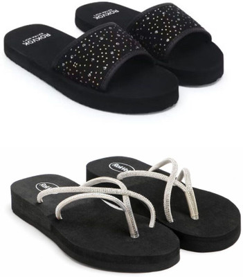 ROKVOK Women Slippers(Multicolor , 7)