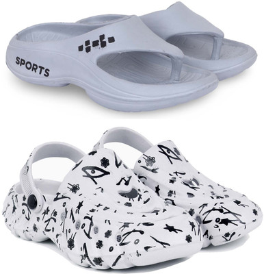 Pampy Angel Men Slippers(Grey, White , 7)