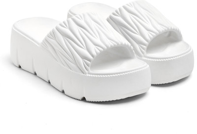 AROSY Women Slides(White , 7)