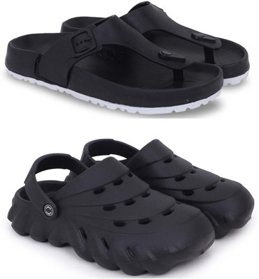 Pampy Angel Men Slippers(Black, Black , 7)