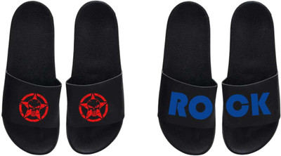nvisan Men Slides(Blue, Red, Black , 10)
