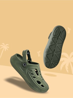 TRV Men EVA Clogs |Ultralightweight|Comfort|All Season| For Flip Flops(Olive , 9)