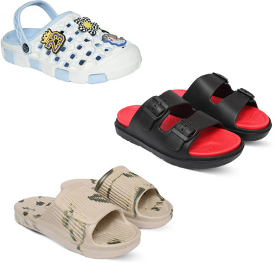 Acorn Men Slides(Blue, Red, Beige, White , 8)