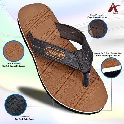 Altek Men Flip Flops(Tan , 10)