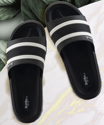 action Men Slides(White, Black , 8)