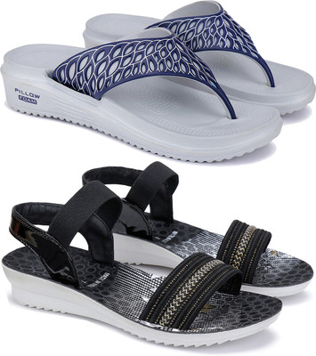 BERSACHE Women Flip Flops(Multicolor , 8)