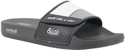 WELCOME Men Lightweight with Arch Support Durable Anti-Skid & Stylish Dailywear| Slides(Grey , 10)