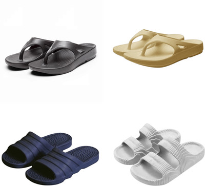 Feel alive Men Slippers(Multicolor , 8)
