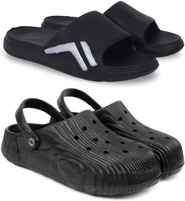 KAPYANSH Men Slippers(Black, Black , 7)