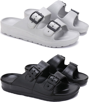 ORICUM Men Slides(Black, White , 8)
